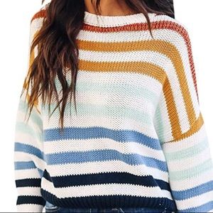 White and rainbow stripped sweater